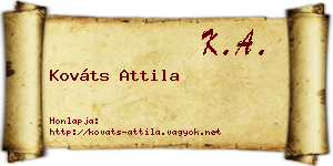 Kováts Attila névjegykártya